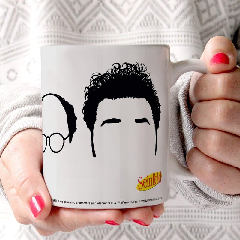 Trend Setters Seinfeld - Minimalistic Cast Portraits - Jerry George Elaine and Kramer - One 11 oz Ceramic Coffee Mug - Officially Licensed Merchandise - Perfect for Gifting or Collecting - Image 5
